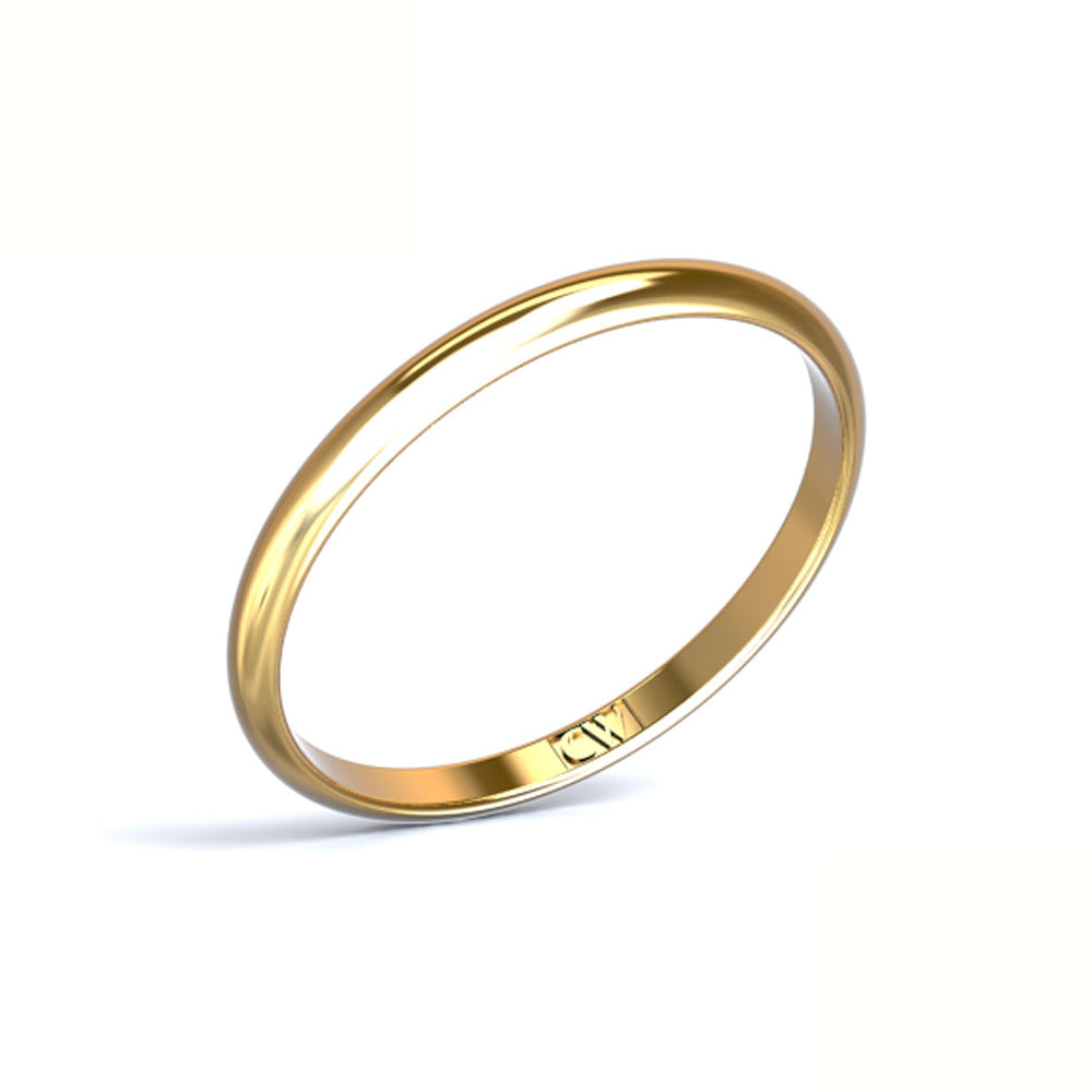 Anillo de boda Rhea en oro amarillo 18K (2x1,2mm) Cristina Wish