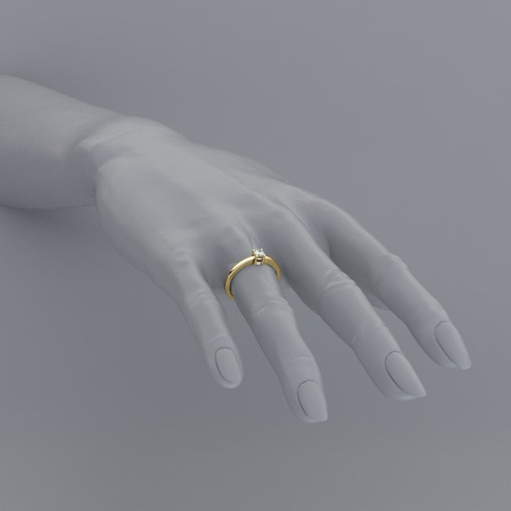 Solitario Aegir - brazo cuchilla en Oro amarillo (Brillante de 0,10 a 0,20 CT.)